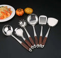 Household Heat Resistant Cooking Tool 6 PCS Stainless Steel Spatula Set Kitchen Turner Colander Non-stick Set Kitchen Utensils