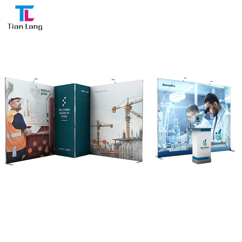 Tian Lang 10ft Straight Curve Custom Backdrop Wall Advertising Trade Show Tension Fabric Displays