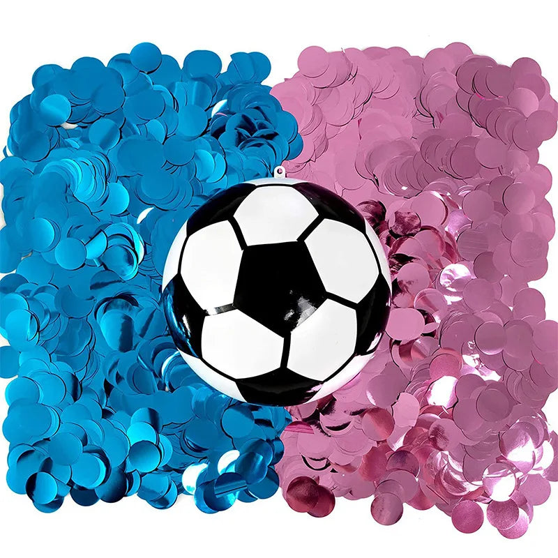 Blue and Pink Football Party Game for Gender Reveal Wedding Party Supplies with Paper Confetti Ball