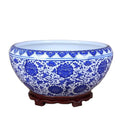 Chinese Traditional Floor Vase Large Ceramic Flower Pot Blue and White Porcelain Home Decor