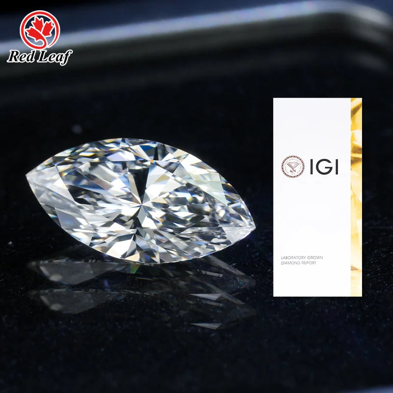 Redleaf Hot Selling  IGI Certified Lab Diamond DEF HPHT VVS CVD 5.05CT Marquise Cut Diamond Lab Grown Diamond
