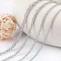 Welded Oval Shape Chain for Women Men Double Braided Unique O Shape Cross Stainless Steel Chains for Making Necklace and Jewelry