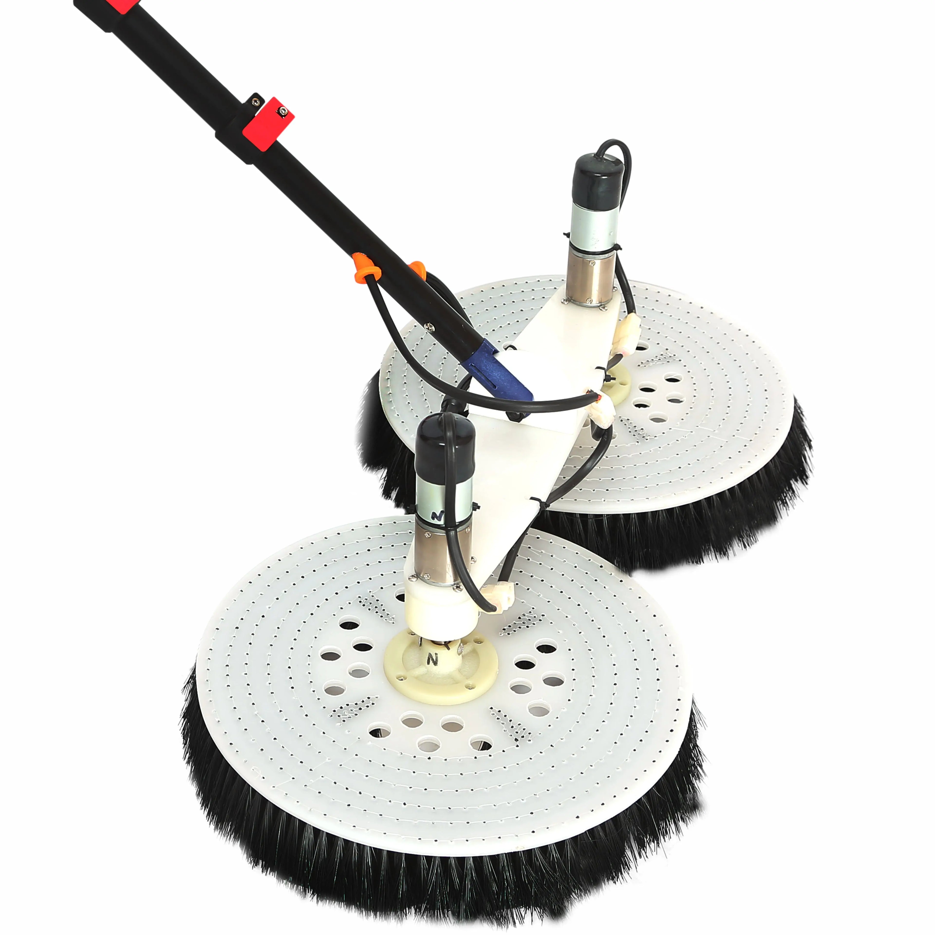 For 30cm Hose Aluminum Automatic Solar Panel Brush Window Cleaning Equipment Electric Water Fed Pole