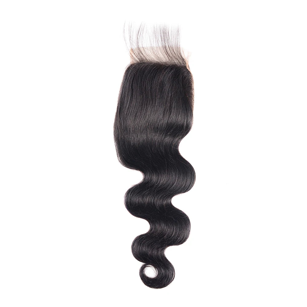 Wholesale 4x4 Lace Closure Body Wave Free Part 100% Brazilian Human Hair Natural Virgin Hair Lace Frontal Closure With Baby Hair