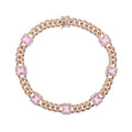DUYIZHAO Wholesale Hip Hop Jewelry 12mm Iced Out Miami  Cuban Link Chain Pink Necklace for Women Chunky Choker