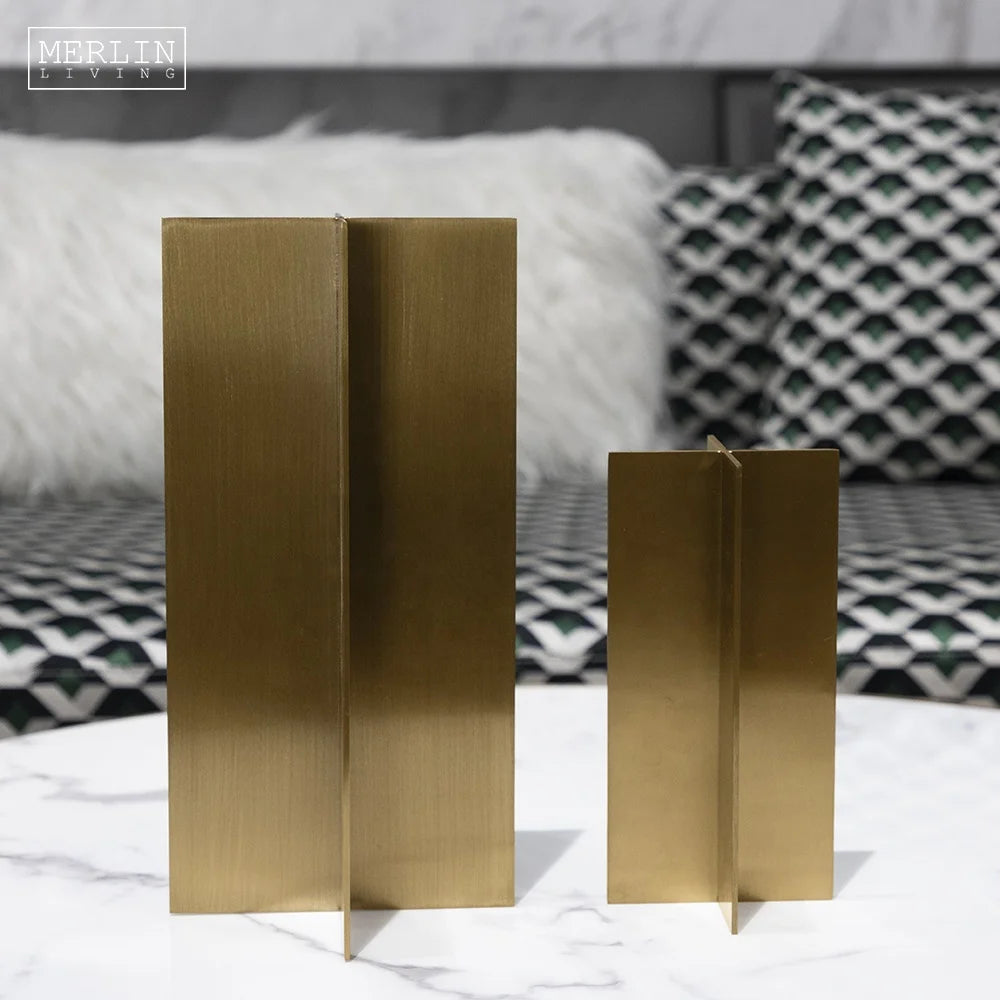 Merlin Living Modern Home Decor Stainless Steel-Brushed Titanium Ornament Luxury Metal Brass Accessories MegaBDM