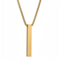 Hip Hop Titanium Steel Men Necklace Bar Pendant Popcorn Chain Personality Stainless Steel Custom Logo Letter Sweater Necklace