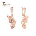 FJ Fallon Fashion Jewelry Earrings Plated in 585 Rose Gold Two Tone Brass Based