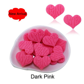 Valentine's Day Assorted Dark Pink Food Grade Silicone Focal Beads Be Kind Lover Love Heart Saying Word Colorful SYBBeads