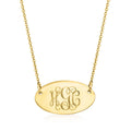 Inspire Jewelry Women's Trendy Engraved Stainless Steel Necklace Gold Plated Oval Bar With Custom Name Personalized