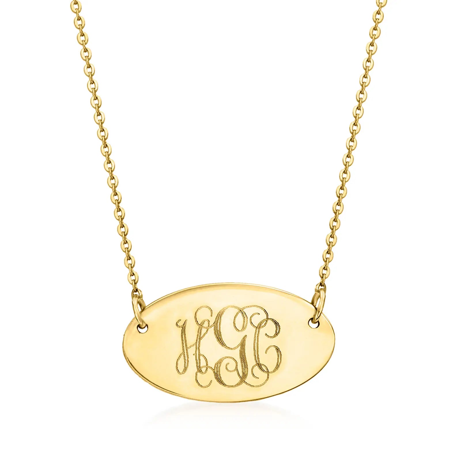 Inspire Jewelry Women's Trendy Engraved Stainless Steel Necklace Gold Plated Oval Bar With Custom Name Personalized