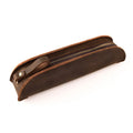 Crazy Horse Genuine Leather Pencil Case Metal Zipper Mini Pen Bag With Hand Strap  Cowhide Pen Holder for Pens Office School
