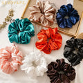 Ins Fashion Women Hair Accessories Hot Selling Oversized Solid Color Satin Scrunchies Wholesale