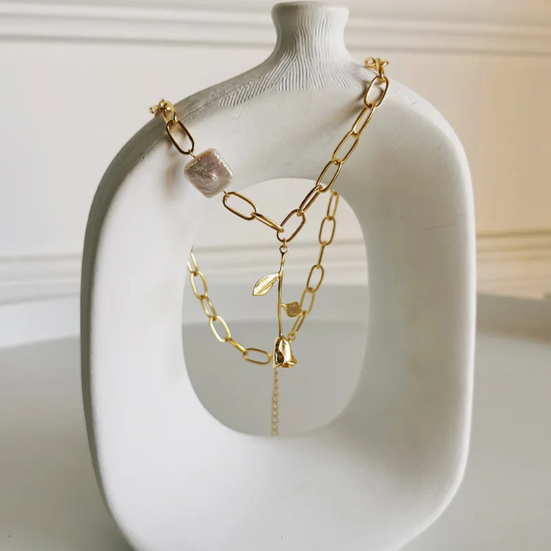 Personalized Dainty Chunky Chain Women Jewelry Flower Pedant 925 Silver Necklace