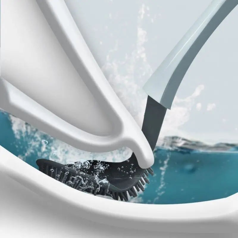 Jesun New Eco-Friendly Wall Mounted Square Toilet Bowl Brush Holder Plastic Handle Silicone Brush Stylish Bathroom Cleaner Caddy