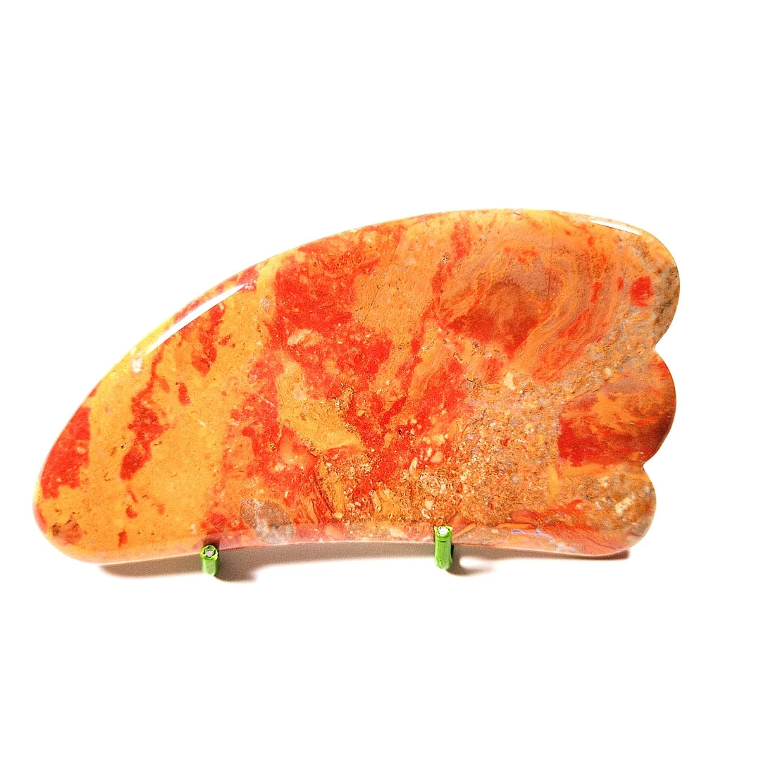 Huiying Massage Tools Natural Polished Mookaite jasper Claw Face Gua Sha Board Facial Massage for Beauty