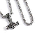 Viking Souvenir Stainless Steel King Chain Men's Viking Necklace Norse Thor Hammer Pendant Necklace Viking Jewelry