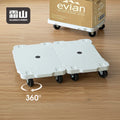 SHIMOYAMA Standing Type Portable Flatbed Truck Trolley Silent Wheel 360Â° Arbitrary Movement for Household Cart