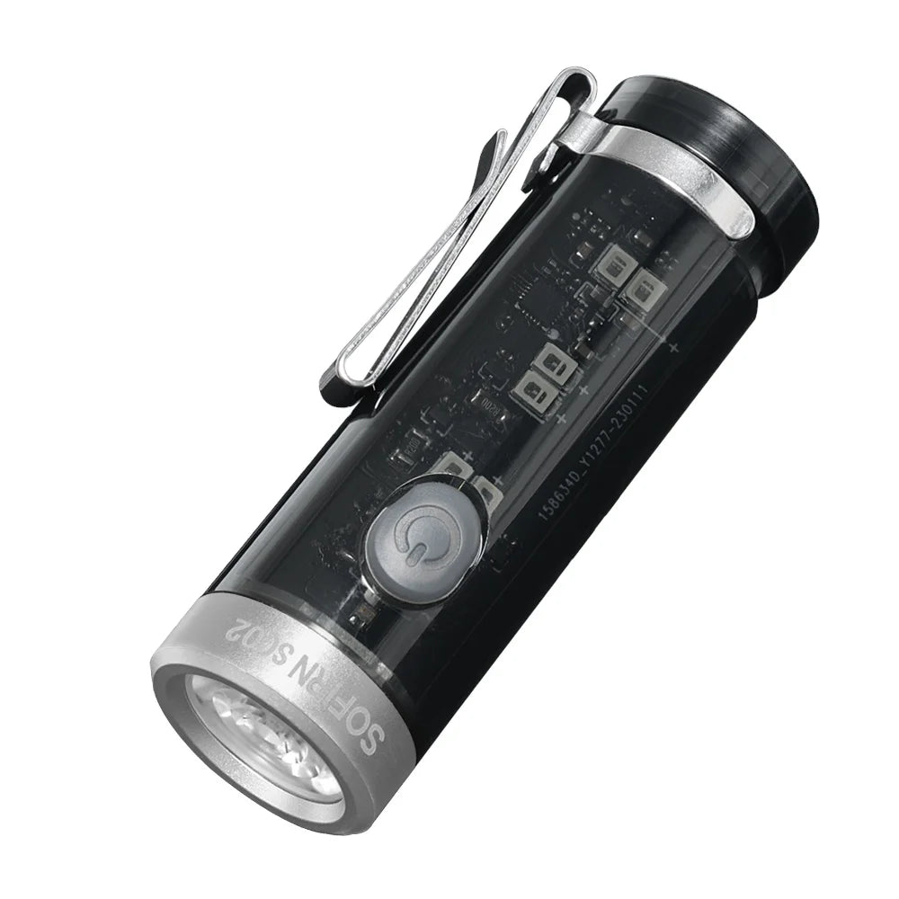 For Sofirn SC02 Mini RGB Rechargeable LED Flashlight 320lm High CRI IP65 Waterproof Keychain EDC Light ABS Lamp Body