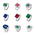Lab-Grown Gemstone Engagement Ring Fine Jewelry 925 Sterling Silver Eternity Band for Women Hypoallergenic Wedding Bridal Ring