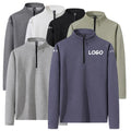 Custom Men Plain Pullover Quarter Zip Street Sweatshirt Mens Knitted Hockey Cotton Autumn Blend Stand Collar Sweatshirts