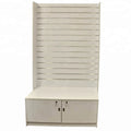 Manufacturer Wholesale Modern Rotatable MDF Aluminium Wall Gondola Slatwall Melamine Laminated Surface Castors Retail Display