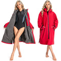 Custom Sublimation Warm Waterproof Swim Parka Men Kids Oversized Hooded Changing Robe Sherpa Liner Swimming Coat Dry Surf Poncho