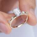 Messi Jewelry MSR-1320 18K Gold 1.1ct D VS1 Radiant Cut Lab Grown Diamond Engagement Ring