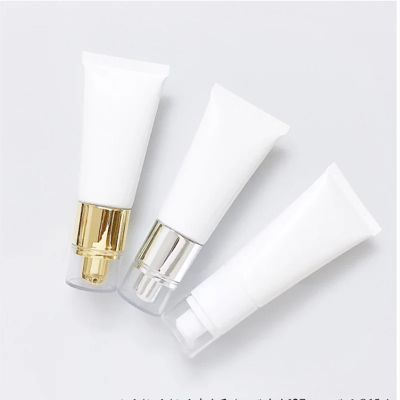 40g Empty White Facial Cleanser Plastic Tube Cosmetics Packaging Containers 40ml Hand Cream Squeeze Soft Tube Bottle