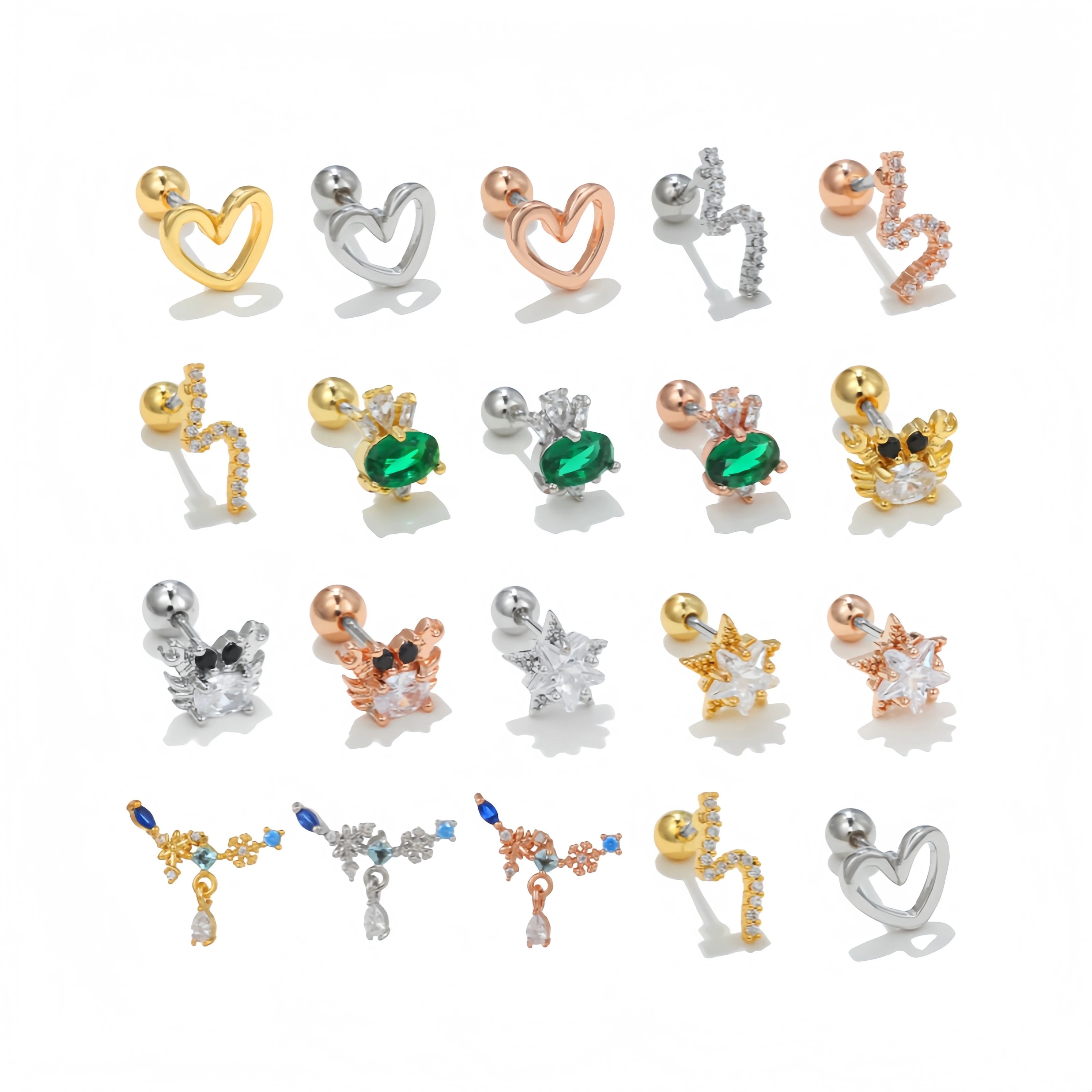 Zuola Trendy Fashionable Zircon Earrings Durable Titanium Posts Comfortable Sensitive Ears Daily Wear Hypoallergenic Gold Plated