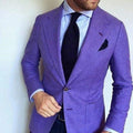 Purple Peaked Lapel Men Suits Prom Costume Homme Marriage Terno Masculino Groom Blazer Wedding 2 Pcs(Jacket+Pant)