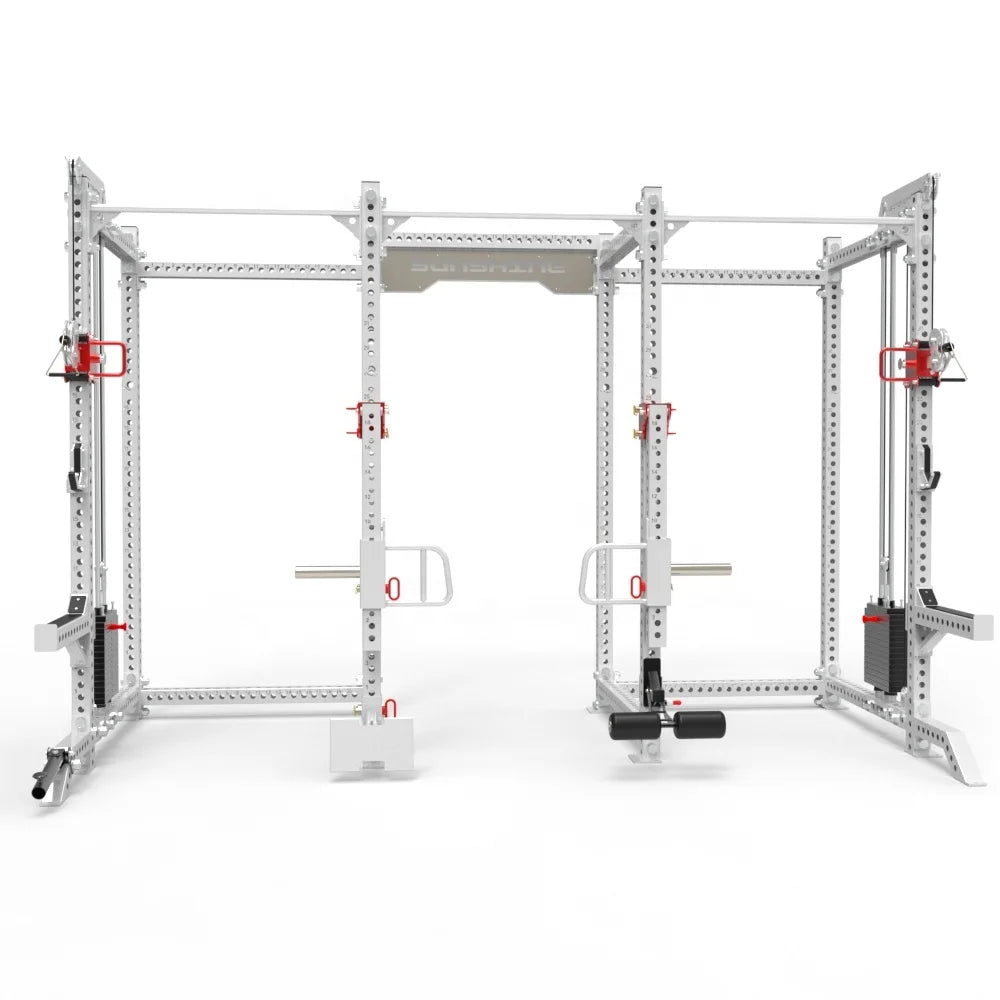 Double Half Full Power Rack Weight Stacks Load Machine Multifunction Gym Rig Cable Crossover Steel Tube Q235 Commercial Use