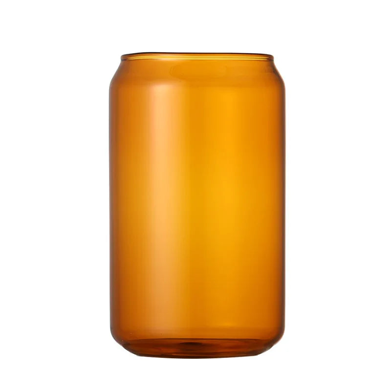 16oz Transparent Borosilicate Glass Colorful Beer Can Shaped