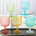 Ins Korea Candy Color Frosted Glass Goblet Creative Glass Water Cup
