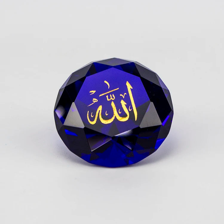 Cheap Wholesale Hand Crafted Golden Engraved Crystal Diamond Islamic Gift Set Custom Color Logo Cross Design Wedding Religious