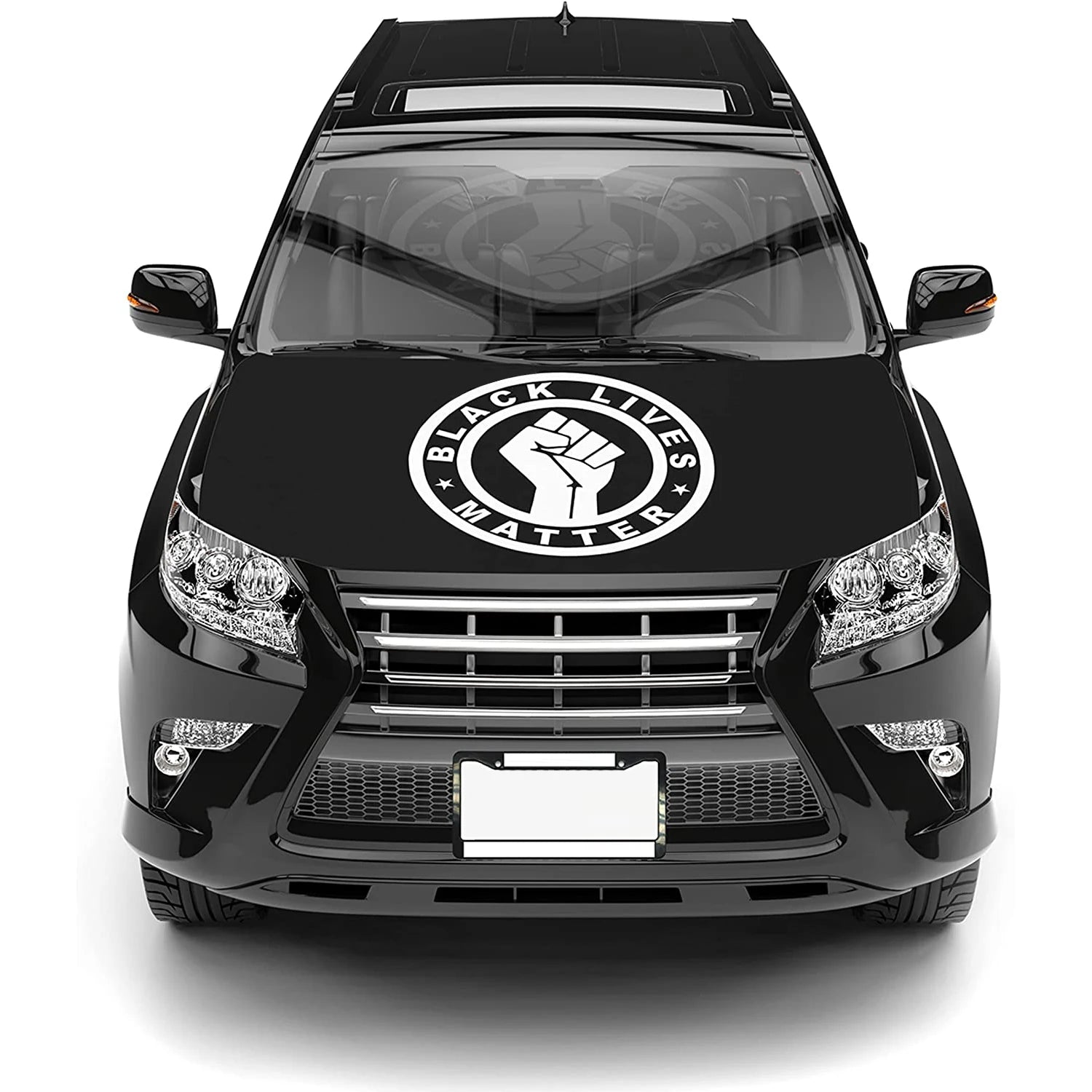 Promotional Product BLM Fist Cover for Car Hood Sublimation Print 120x160cm Custom Black Life Matter Hood Flag