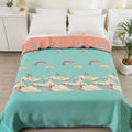Green Pink Double-sided Thickened Bed Sheets Plant Flower Digital Printing Blanket Cotton Yarn Bed Cover ODM Size Home Bedspread