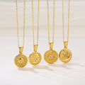 Wholesale Custom 18k Gold Plated Stainless Steel Personalized Engraved Vintage Micro Zircon Retro Sun Moon Pendant Necklace