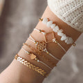 Bohemian Bracelets 6pcs Sets Fashion Handmade Bracelet Beaded Polygonal Natural Stone Bracelet Set Trainer Set