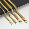 Punk Waterproof Jewelry 3-6MM Chunky Wide Snake Bone Chain Choker Necklace Tarnish Free 18k Gold Plated Stainless Steel Necklace