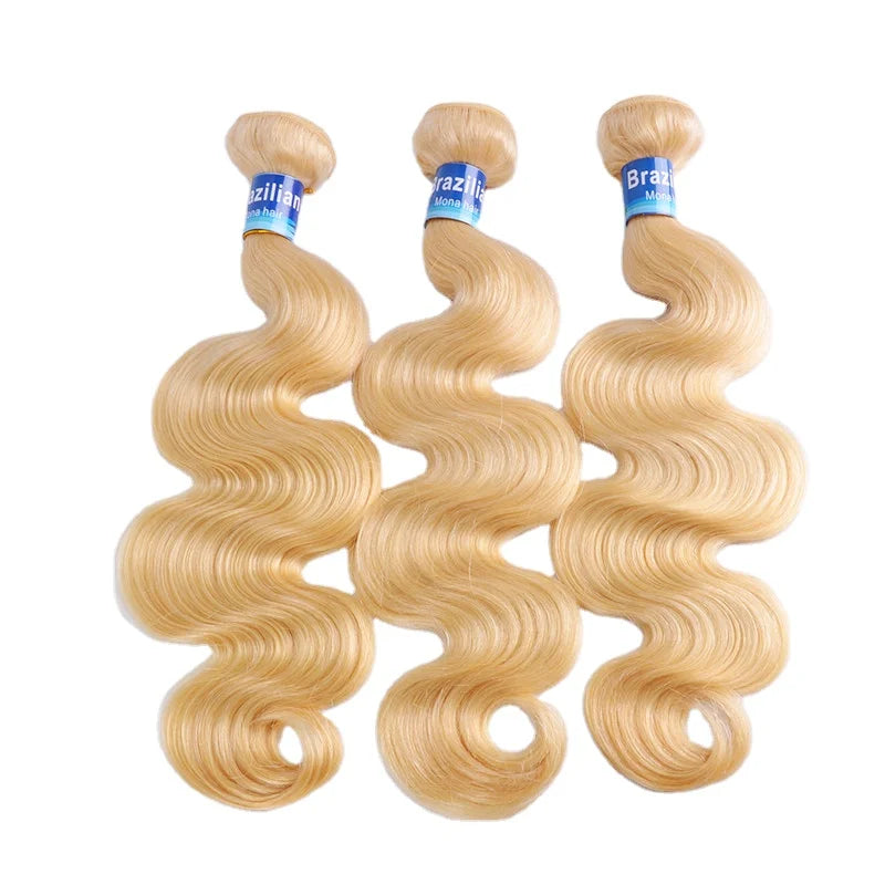 Ready to Ship 30 Inch Virgin Brazilian Body Wave 613 Blonde Hair Bundles Wholesale