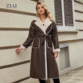 Winter Warm Sheepskin Leather Fur Coat Long Plus Size Women Coat MegaBDM