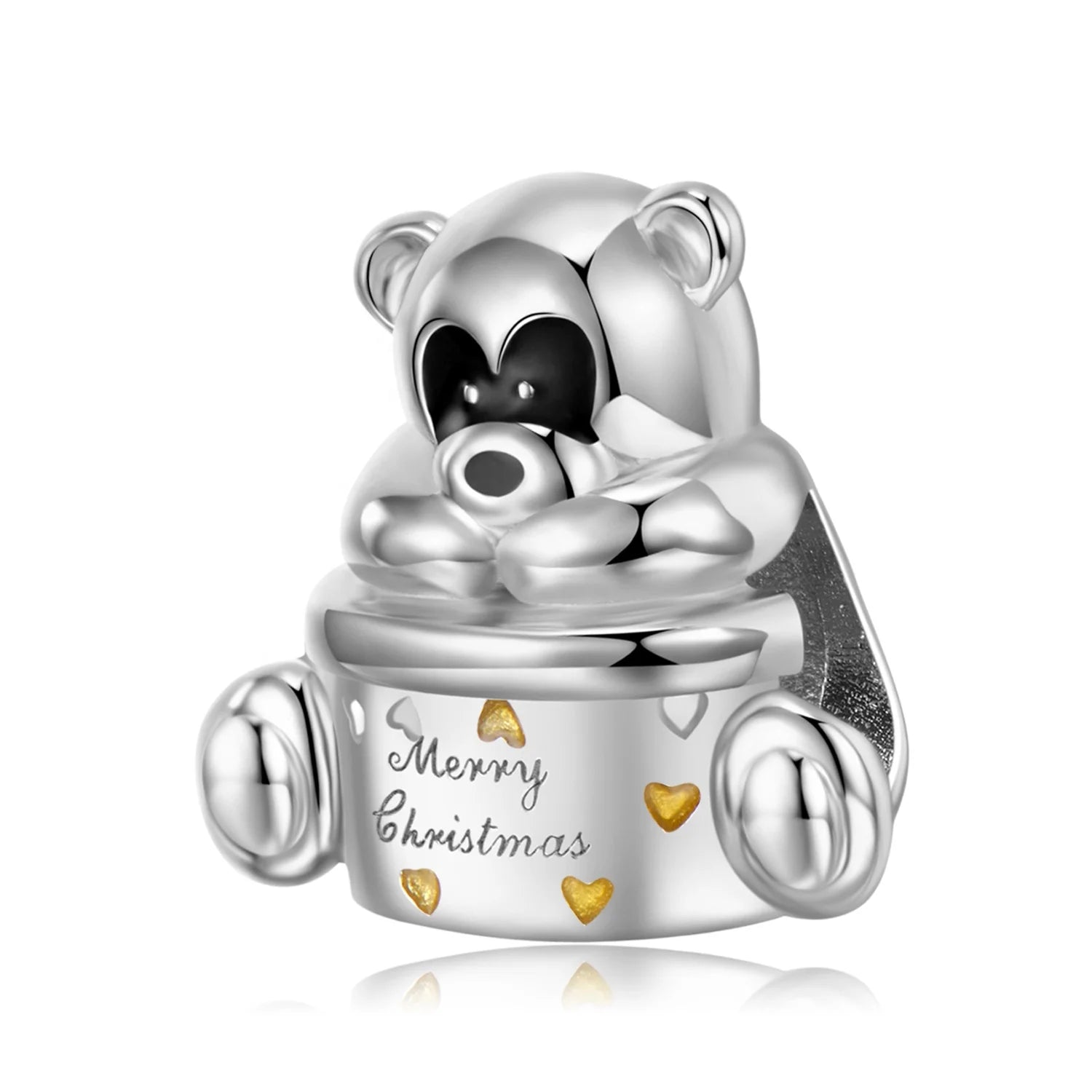 Christmas Gift 925 Sterling Silver Honey Pot Bear Cute Charms for Jewelry Making Fit Original Women Bracelet Design DIY Beads