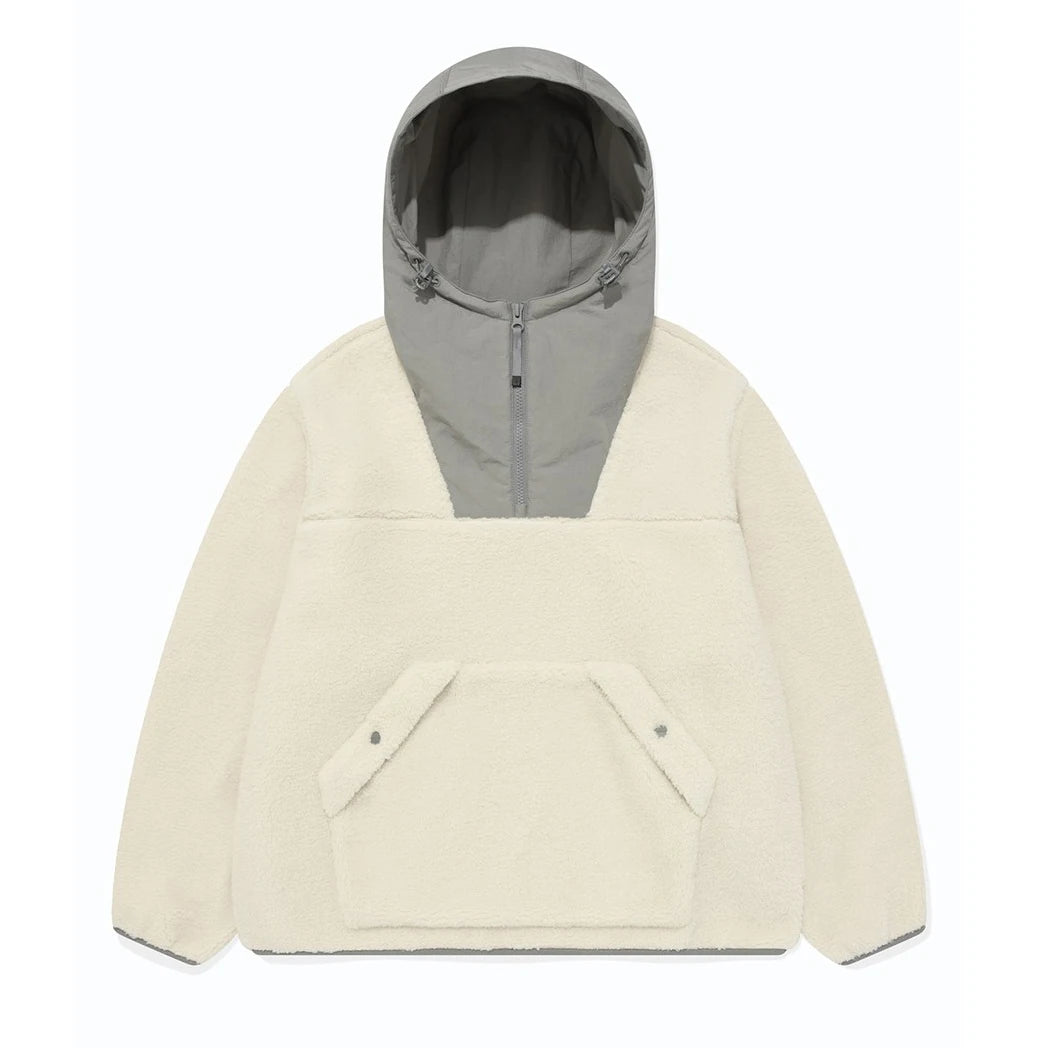 New Arrival Unisex Winter Solid 100% Polyester Polar Fleece Hoodies Quarter Zip Kangaroo Pocket Contrast Binding