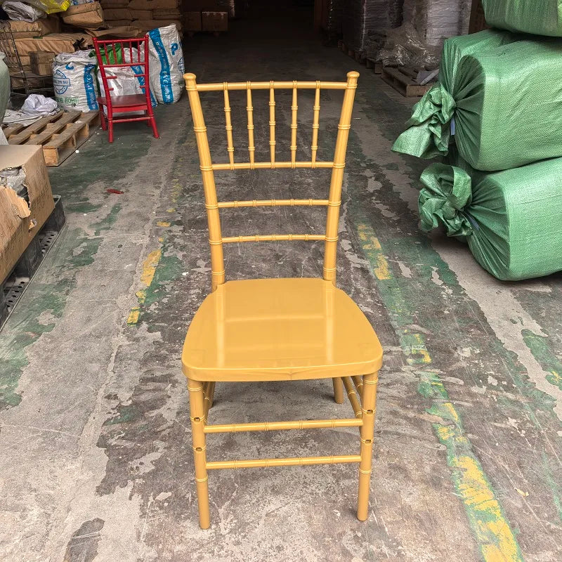 Hot Sales Cheap Disassembled Gold Acrylic Resin Chiavari Chair for Wedding Event Party