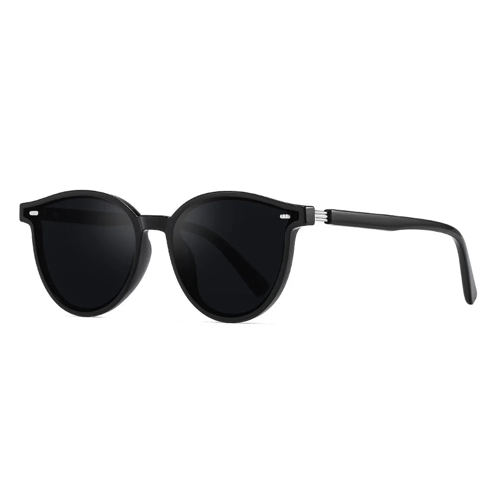 STORY W161 Fashion Retro Rivet Frame Cat Eye Sunglasses Women Men 2022 Classic Vintage Polarized Round Sun Glasses Female Shades