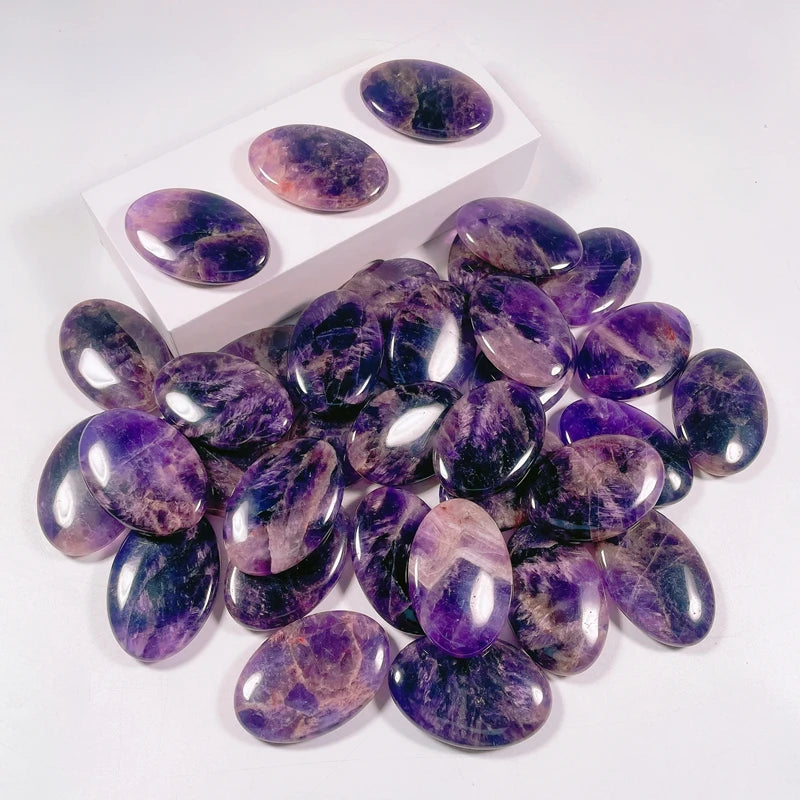 Hongzhuo Factory Price Natural Healing Crystal Stone Polished Amethyst Pocket Palm Stone for Gift