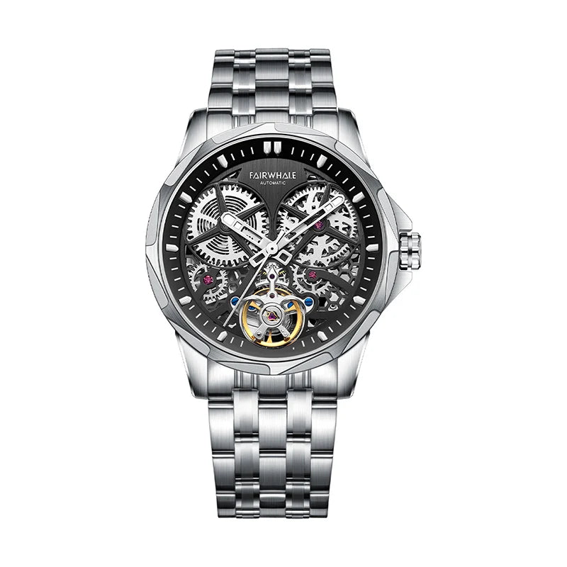 Mark Fairwhale Stainless Steel Case Strap Tourbillon Men Brand Luxury Custom Logo Watch