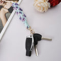 Country Wristlet Keychain Rose Flower Macrame Key Chains Boho Phone Waist Car Keys Lanyard Woven Cotton Crochet Flower Keychain