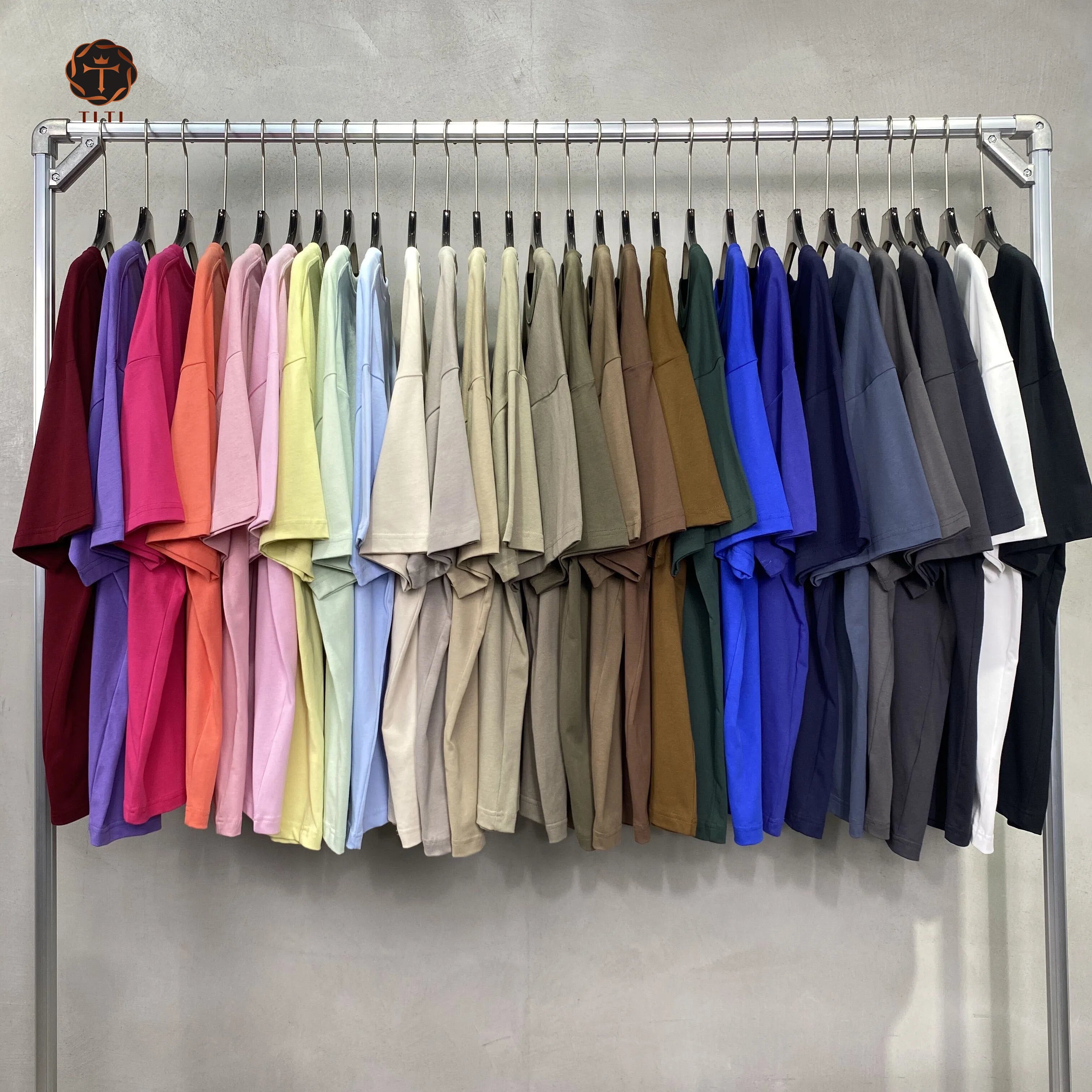 TT Custom European and American Men's Short-sleeve  T-shirts 100% Cotton Pattern Women's Multi-color Crew-neck T-shirt